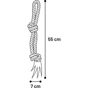 Flamingo Jim Met 2 Knopen - Speelgoed Honden - Hs Katoen Jim Trektuig 2 Knopen Blauw/wit/grijs 55cm - 1st - 138308 - 1st