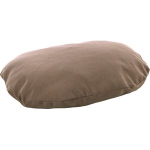 Coussin Panama Ovale + Fermeture Eclair Taupe 80x62x8CM