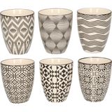 Cosy&Trendy Nikko Black Beker - Ø 7.3 cm - Set-6