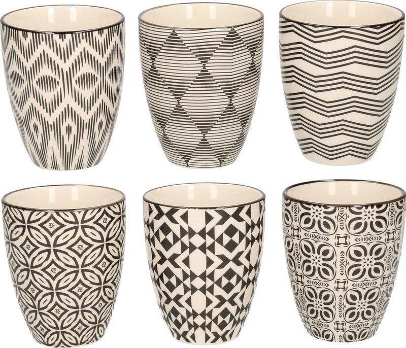 Cosy&Trendy Nikko Black Beker - Ø 7.3 cm - Set-6