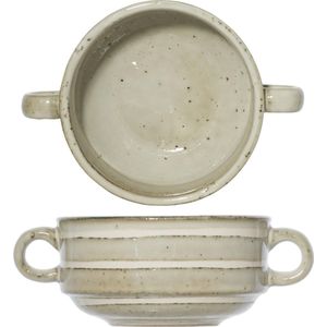 Cosy &amp; Trendy Kommetjes/soepkommen voor dessert/ontbijt - Keramiek - D11 x 6 cm - groen print