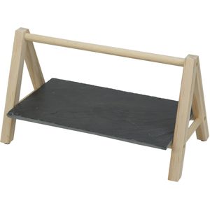 Etagere 1-laags rechthoekig 29 x 19 x 14 cm van leisteen - Hightea/tapas/hapjes/amuses presenteren/serveren