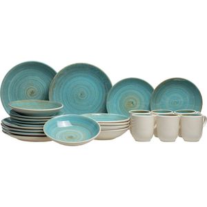 Cosy & Trendy Set van 6 soepkommen van aardewerk, jade, indigo, 42 cl Cosy & Trendy Set van 6 soepkommen van aardewerk, jade, indigo, 42 cl