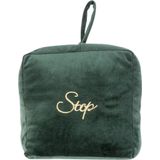 Cosy & Trendy deurstopper - velvet - 1.4 kg - donkergroen - oppak lus - 16 x 6.5 x 17 cm