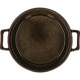 Cosy & Trendy Kommetjes/soepkommen voor dessert/ontbijt - Porselein - D13 x 5.5 cm - groen/bruin - met oortjes - stapelbaar