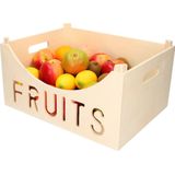 Houten fruitmand/fruitkistje vierkant 40 x 30 cm - Fruitschalen/fruitmanden