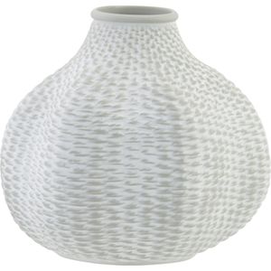 Flesvaas keramiek lichtgrijs 18 x 16 cm - Vazen