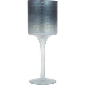 Theelichthouder Degrade On Foot Blauw 9x9xh25cm Rond Glas