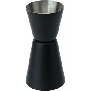 Cosy & trendy Drank/cocktail barmaatje - maatbeker - jigger maatschenker - RVS - 15/30 ml - Zwart