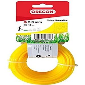 Oregon 69-406-Y gele vierkante strimmer lijn/draad voor grastrimmers en bosmaaiers, 2,0 mm x 15 m