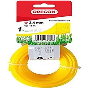 Oregon 69-412-Y Gele vierkante grastrimmerlijn/draad voor grastrimmers en bosmaaiers, 2,4 mm x 15 m