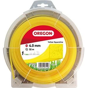 Oregon 69-478-Y, gele vierkante grastrimmer-lijndraad voor grastrimmers en bosmaaiers, professioneel nylon, geschikt voor de meeste grastrimmers, 4,0 mm x 32 m