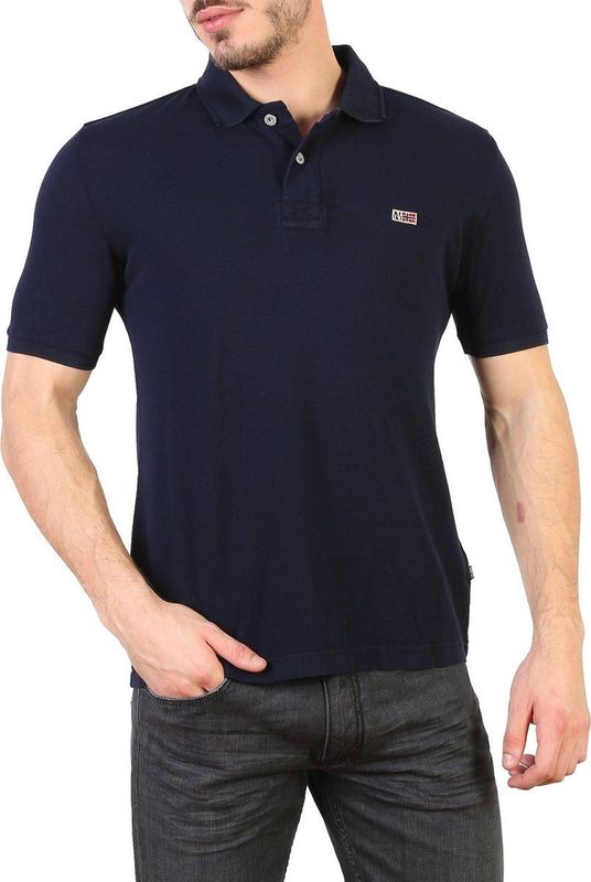 Napapijri - Heren Polo Shirt - Blauw - Katoen - Klassieke Fit