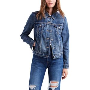 Levi's - Button-Front Blazer - Lichtblauw - 79% Katoen - 21% Lyocell