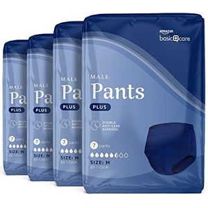 Amazon Basic Care Herenbroek Plus Medium, 28 Count (4 Pack van 7), Blauw
