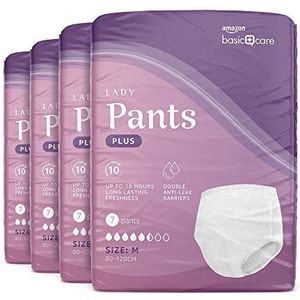 Amazon Basic Care Lady Pants Plus Medium - 28 Count (4 verpakkingen van 7), Wit