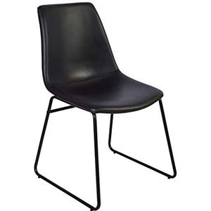 Zons Cholo stoelen van PU en metalen inzetstuk Set van 2 ZONS cholo stoelen in zwart PU en zwart metalen onderstel Large zwart.