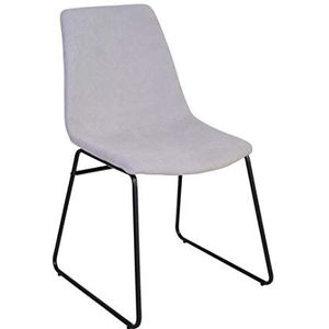 Zons Cholo stoelen van grijze stof en onderstel van metaal, zwart, maat L, 2 stuks