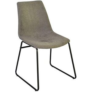 Zoneset met 2 Cholo-stoelen van stof, taupe en frame van metaal, zwart, groot