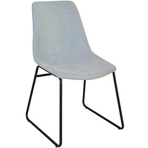 Zoneset met 4 Cholo-stoelen van groene stof en zwart metalen inzetstuk