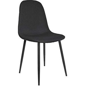 ZONS Stockholm stoel, Scandinavisch, van stof, zwart, 4 stuks