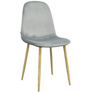 ZONS Stockholm stoel, Scandinavisch, velours, antraciet en houten inzetstuk, 4 stuks