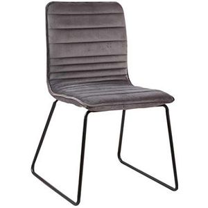 Zons UZTO Set met 6 stoelen van fluweel, antracietkleurig metaal, mat zwart