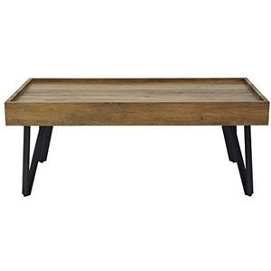 Zons salontafel, Scandinavische stijl, met tafelblad van metaal, hout en zwart