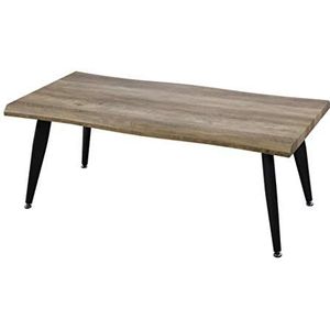 Zons ALEXUS salontafel in industriële stijl hout en metaal, zwart