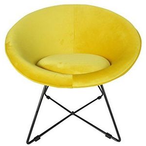 Zons Haag fauteuil van fluweel, 73 x 62 x 71 cm, geel