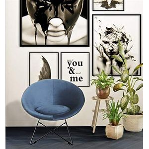 Zons Haag fauteuil van fluweel, 73 x 62 x 71 cm, blauw