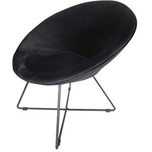 Zons Haye fauteuil van fluweel, 73 x 62 x 71 cm, zwart