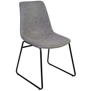 Zons Cholo stoelen van PU en metalen inzetstuk Zons Cholo, stoelen in grijs PU en zwart metalen onderstel Large grijs.