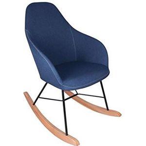 Zons Riza schommelstoel van stof, hout, blauw, 1