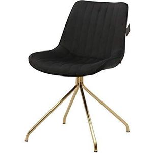 Zons 2 stoelen, Kylie van suède, voet verguld, zwart, 59,5 x 51 x 83 cm