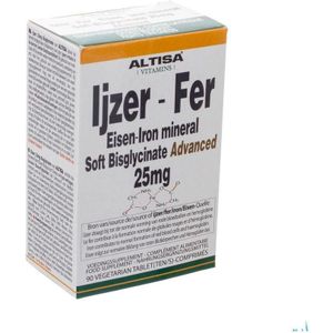 Ijzer Soft Bisglycinaat Advanced - 25mg - Organisch - Zacht voor Maag