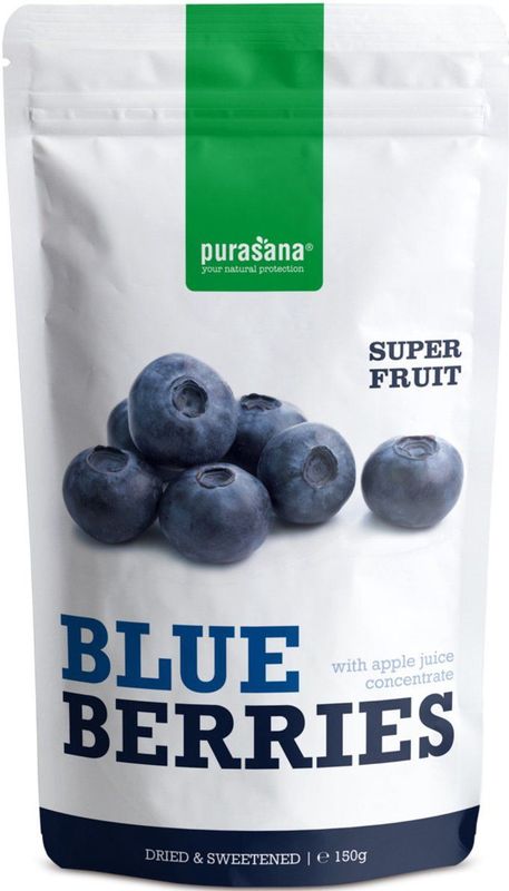 Purasana Blauwe bessen/myrtilles vegan 150 gram
