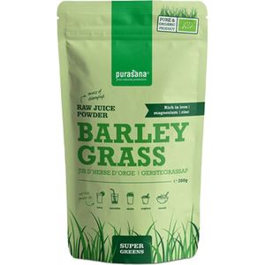 Purasana Gerstegras Rauw Sap Poeder Bio 200 gr