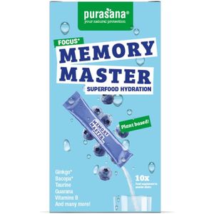 Purasana - Memo Master - Hydration Poeder - Blauwe Bessen - 10 Stuks