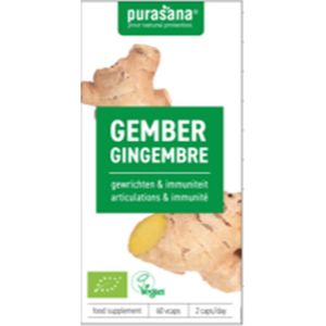 Purasana Gember bio 250 mg 60 vegicapsules