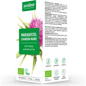 Purasana - Mariadistel extract 60mg bio - 60 Vegetarische capsules