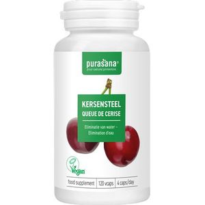 PURAPE18 - Kersensteel (VEGAN. Kersensteel. 120 capsules. Natuurlijk diureticum dat bijdraagt tot normale urine-uitscheiding.) -  Purasana