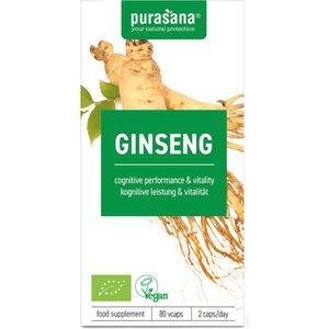 Purasana Ginseng vegan bio 80 Vegetarische capsules