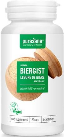 Purasana Levende biergist/levure de biere revivifiable 120 capsules