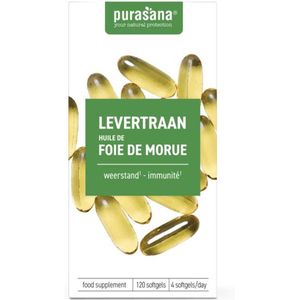 Purasana Levertraan/huile de foie de morue bio 120 capsules