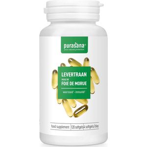 Purasana Levertraan/huile de foie de morue bio 120 capsules