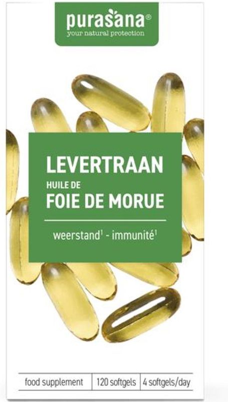 Purasana Levertraan/huile de foie de morue bio 120 capsules