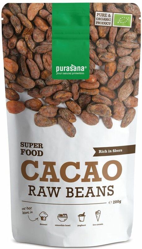 Purasana Cacao bonen/feves vegan bio 200 gram
