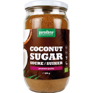 COCOPL17 - COCO Kokosbloesemsuiker (BIO. Coconut blossom sugar. 500gr, organic en vegan. Ongeraffineerd. Lage glycemische index. Met een zoete karamelsmaak.) -  Purasana