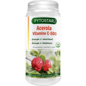 Fytostar Acerola C 500 - Vitaminen -Voor weerstand - Vitamine C - 60 kauwtabletten